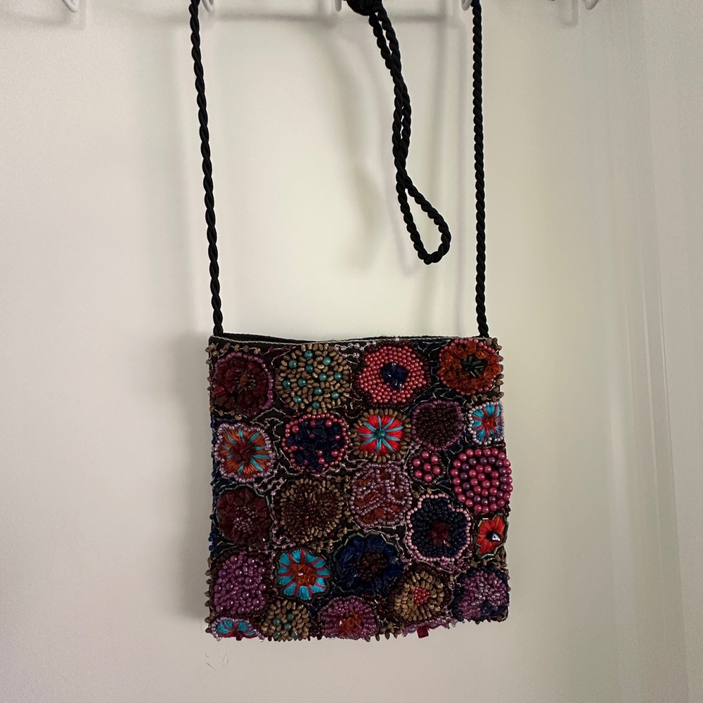 Vintage beaded Colorful Patchwork Crossbody Bag